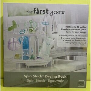 The First Years Spin Stack Baby Bottle Drying Rack Bpa Free Holds 16 Bottles